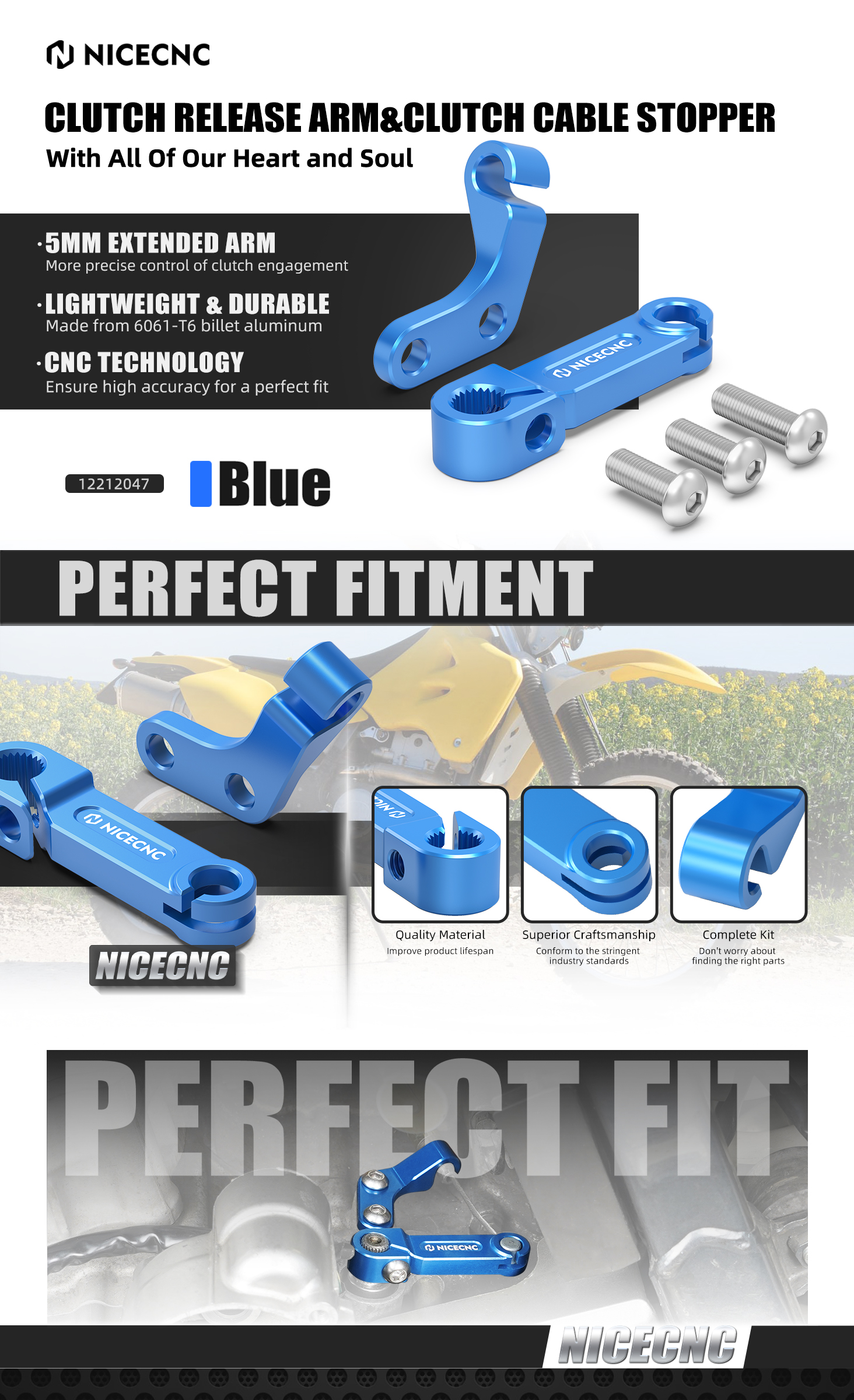 NICECNC Clutch Arm Lever Bracket Cable Stopper For Suzuki DRZ400E