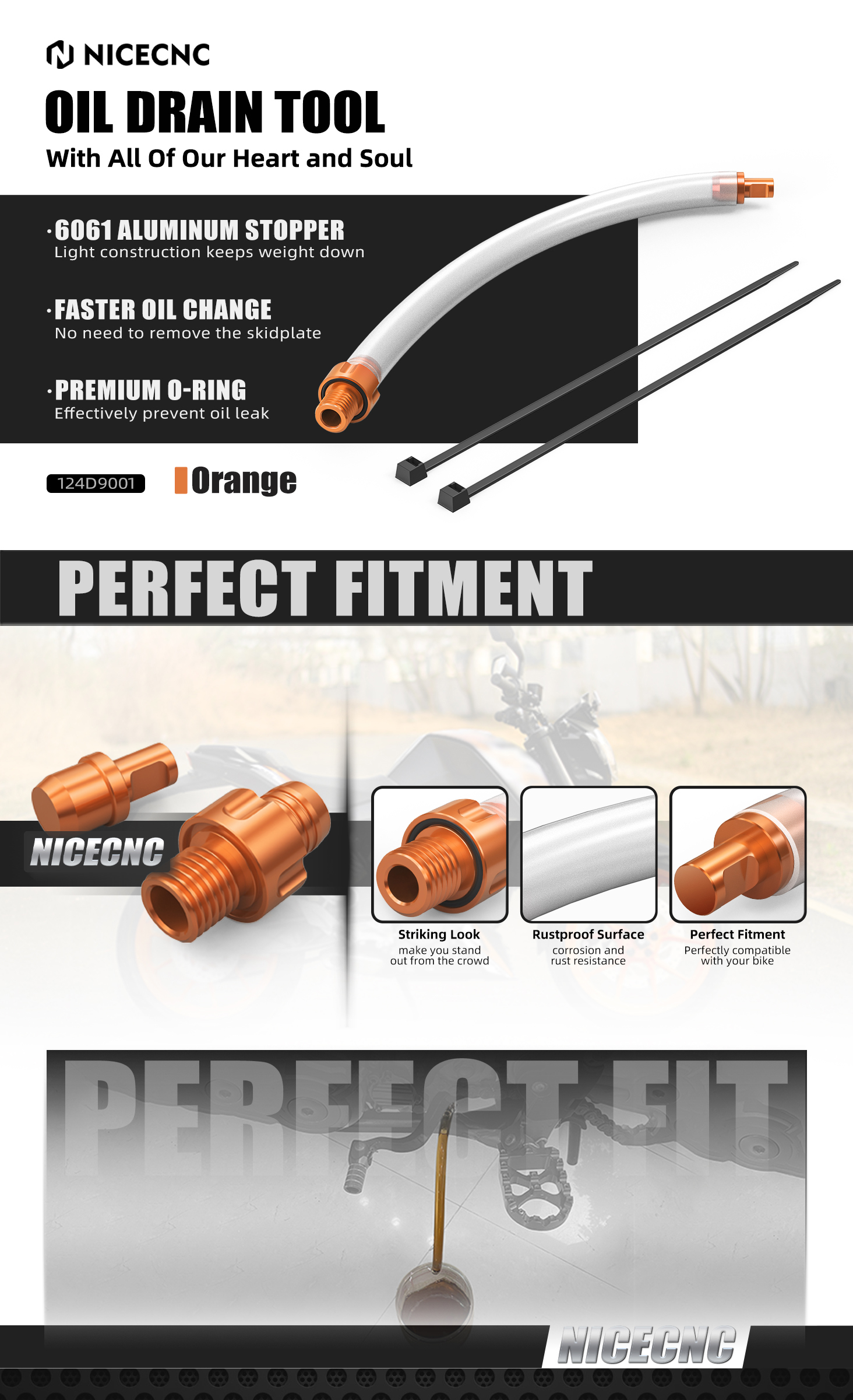 CNC Oil Drain Tool Release Hose For KTM 300 XC XCW XC-W TPI Six - Foto 11