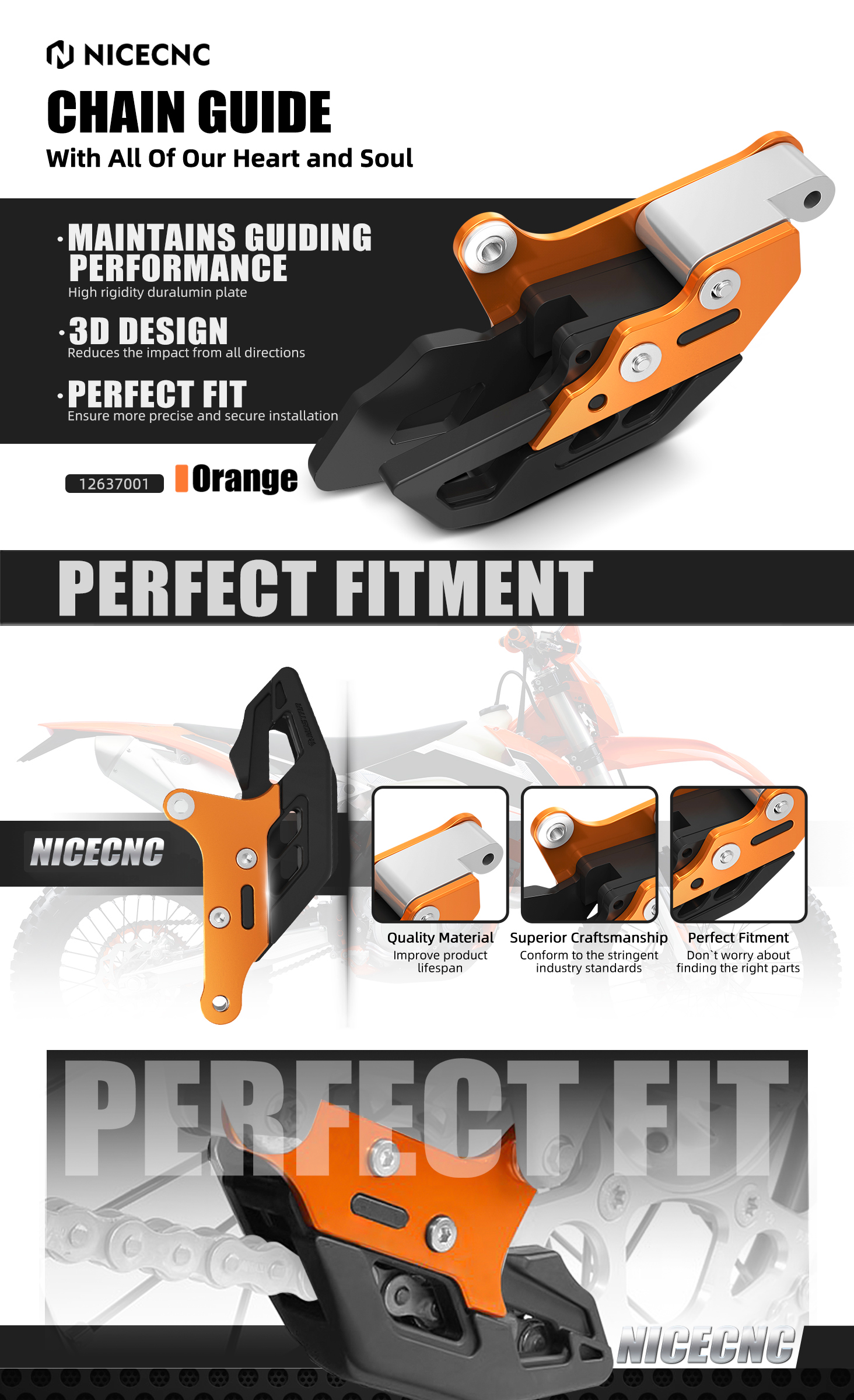No.5 トップ Rear Chain Guide Guard Slider For KTM 690 SMC Enduro R SMC/R 2008