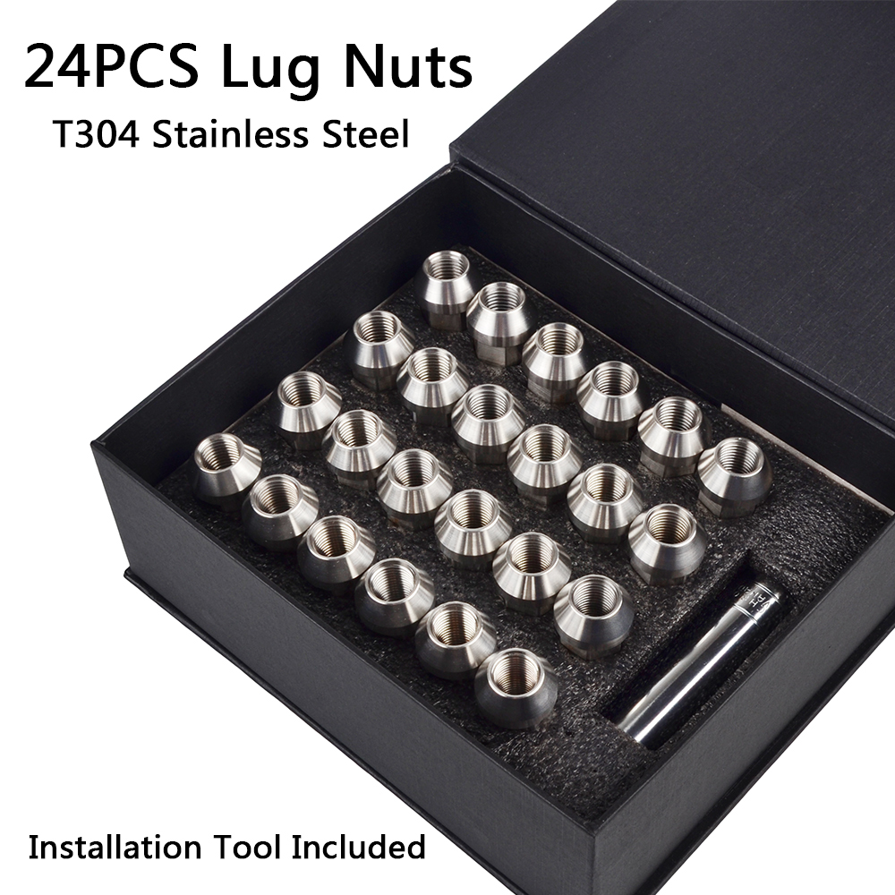 24PCS Stainless Steel M14x1.5 Extended Lug Nut For Jeep Grand Cherokee