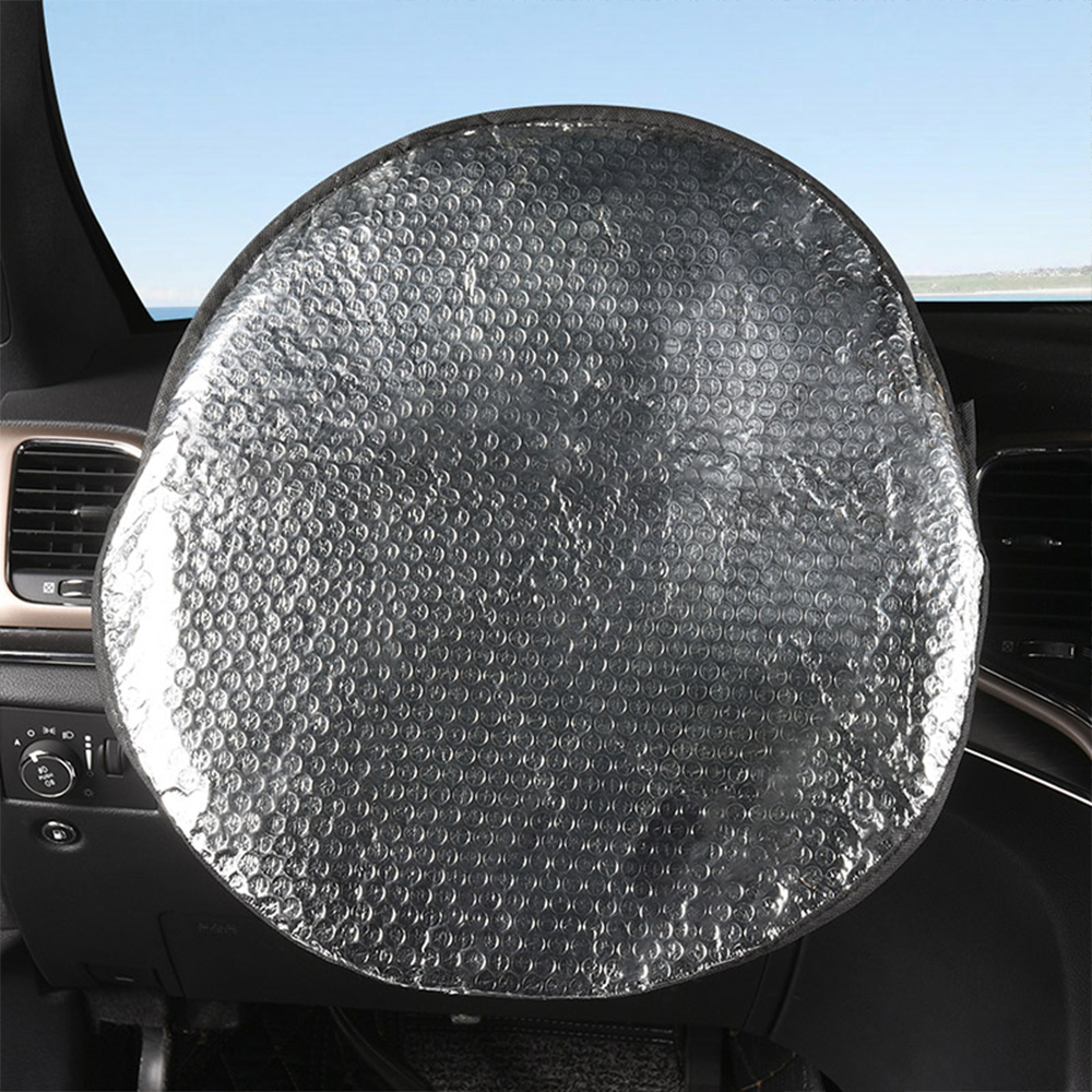 Car Steering Wheel Double Foil Cover Sun Shade Anti Hot Pad Reflect ...