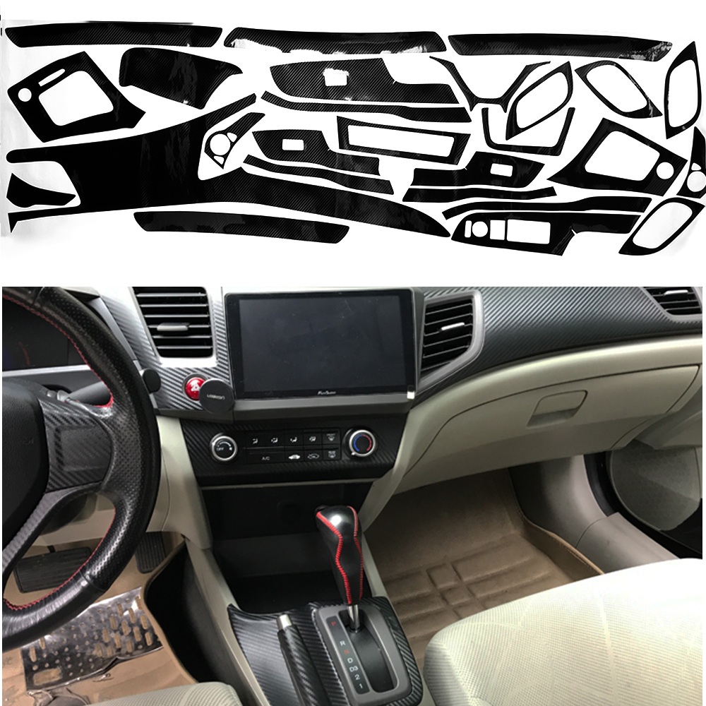 Details About For Honda Civic 2012 2013 2014 Interior Decal Sticker Wrap Trim Dash Panel Kit