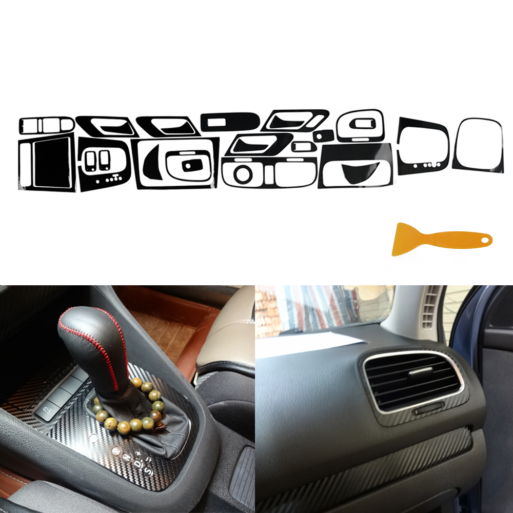 Details About Carbon Fiber Interior Dashboard Panel Sticker Trim For Vw Fits Golf Fit Gti Mk6
