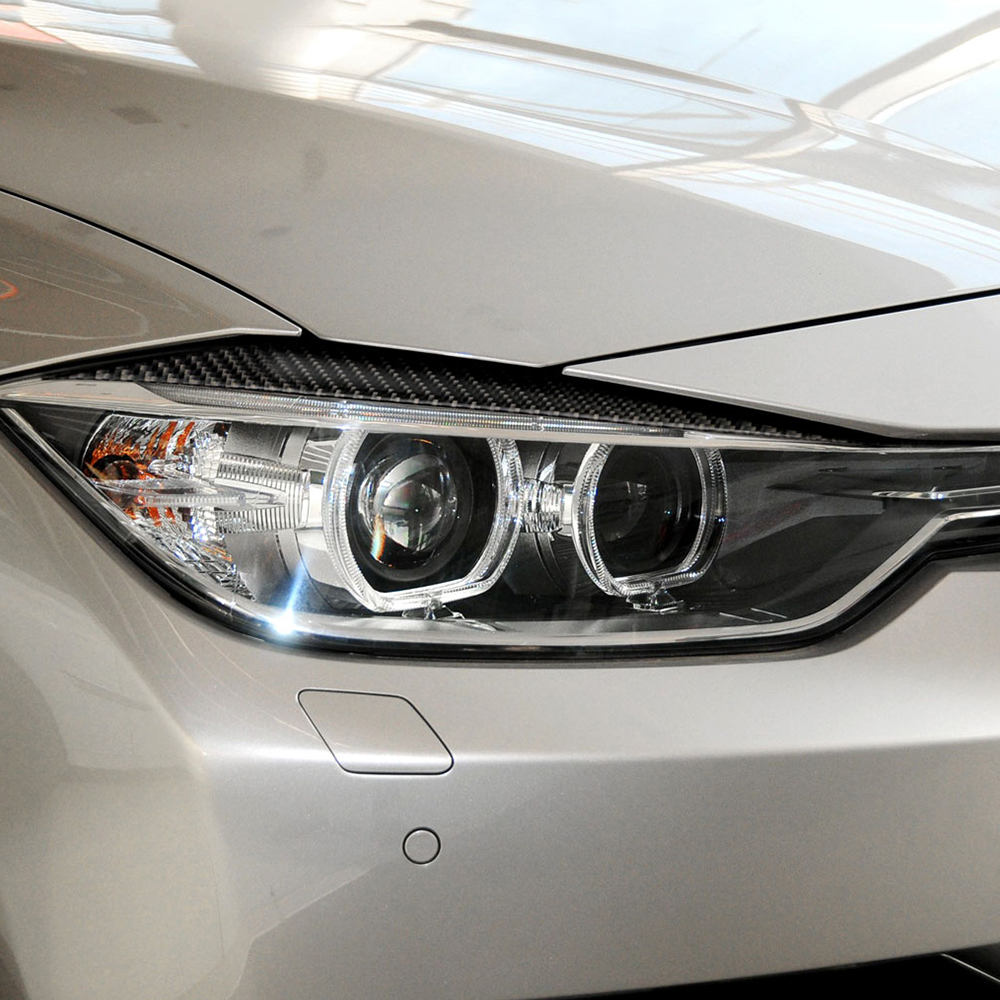 For BMW F30 328i 335i 340i 1218 Carbon Fiber Headlight Eyebrow Eyelid