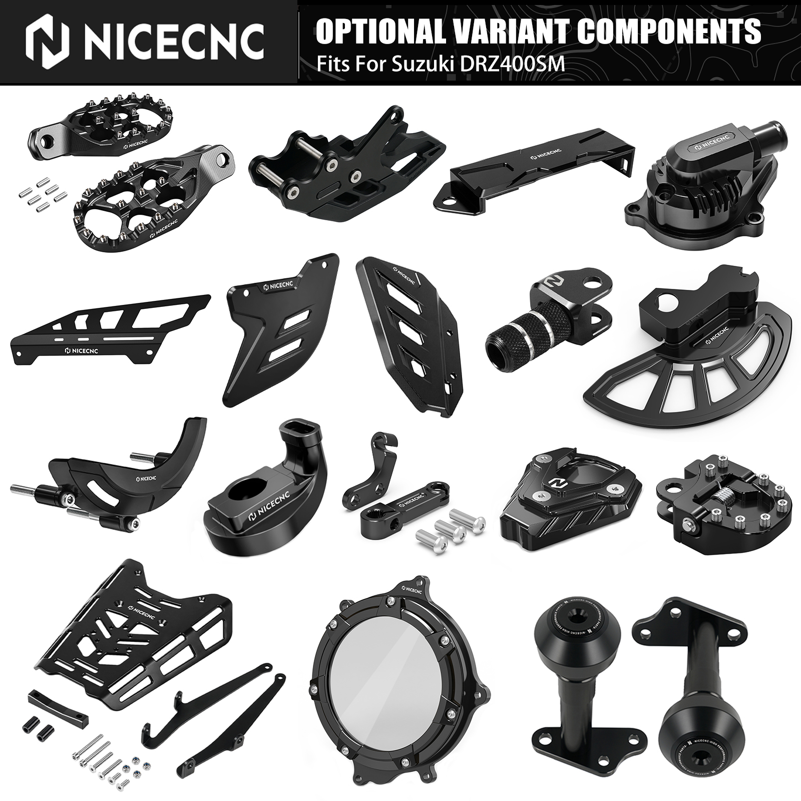 Drz400 Rear Rack NICECNC Black Aluminum CNC Parts Kit For Suzuki