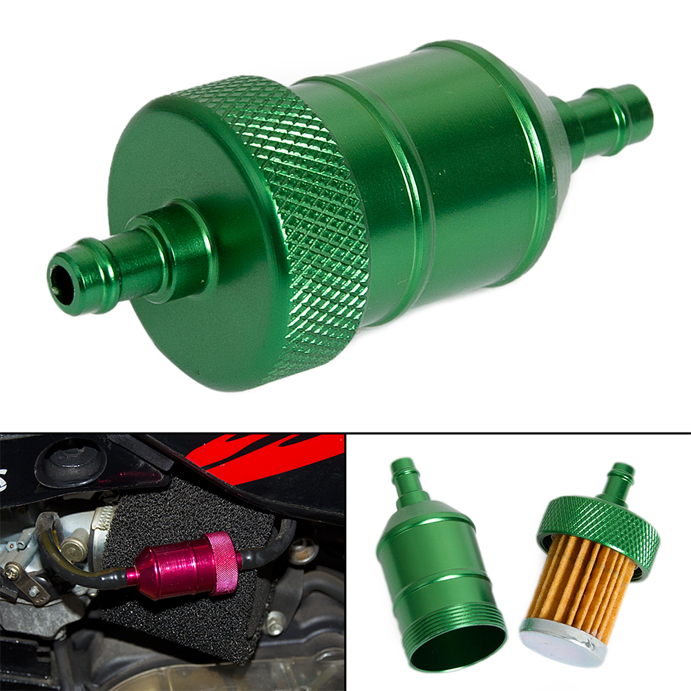 Green CNC Alloy Fuel Filter For Motorcycle Dirt Bike ATV Go Kart CRF XR KLX KX