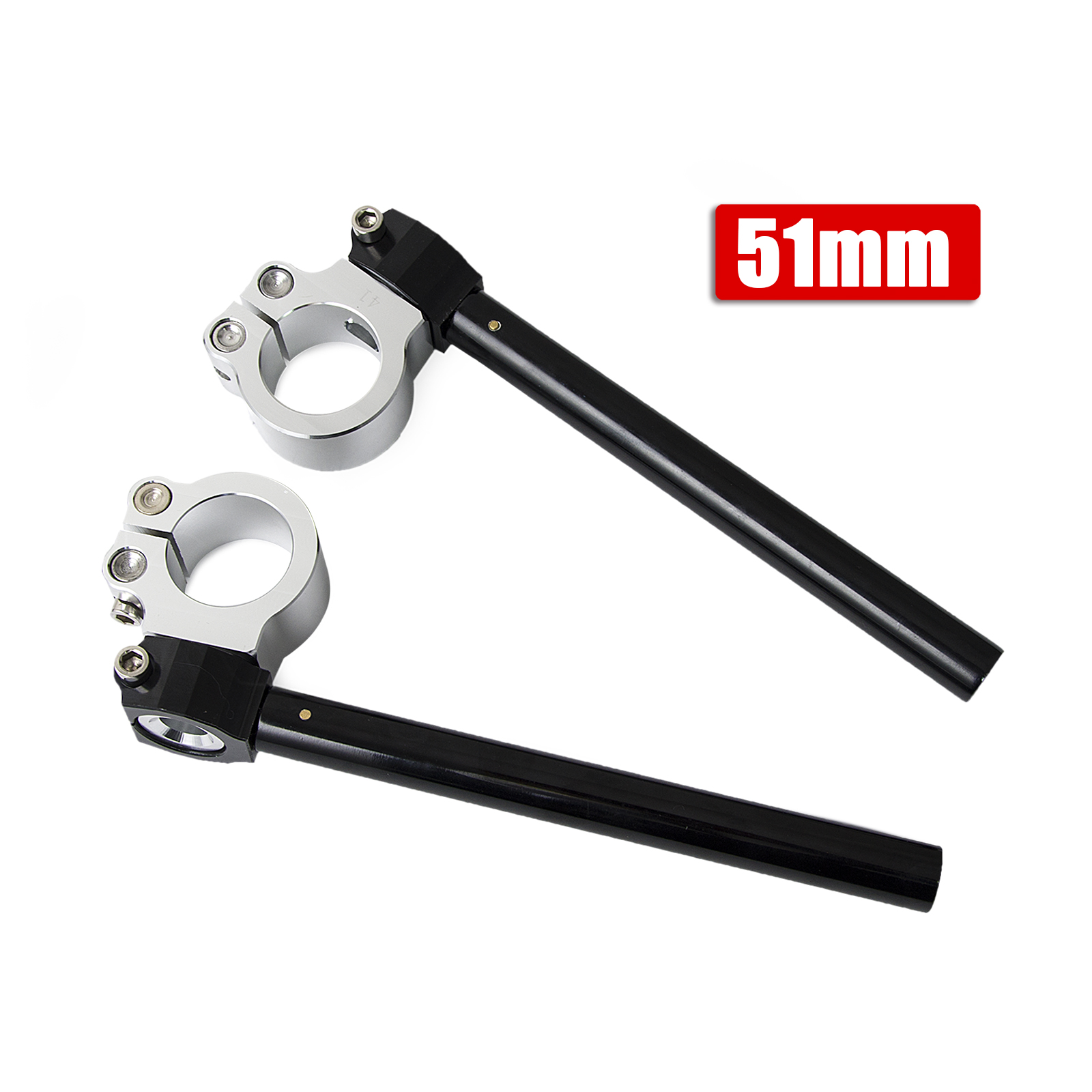 HITTIME 2Pcs 7//8 Motorcycle Clip On CNC Handlebar Fork Tube Aluminum Set Black /& 35mm