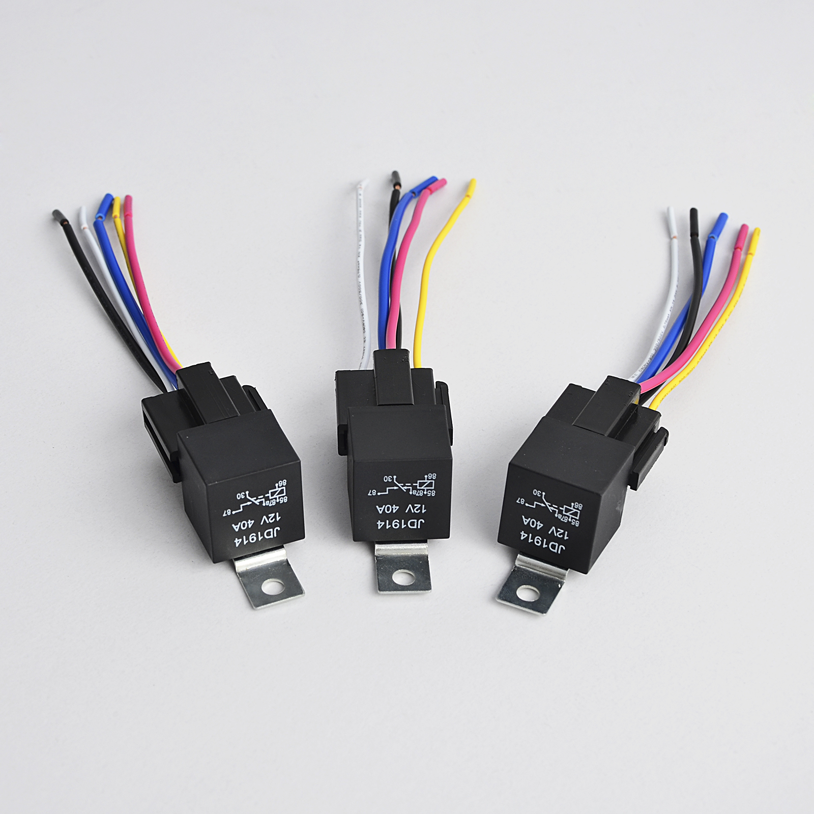 Set Of 5 12v 30 40 Amp Automotive Relay With 5 Pin 5 Wire