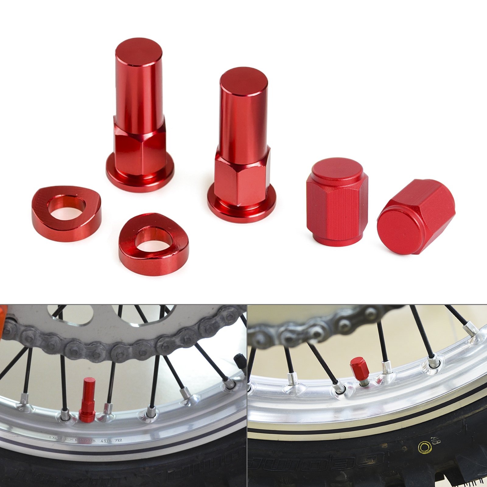 CNC Tyre Valve Cap & Rim Lock Nuts For Honda CRF 100F 125F 230F 150R