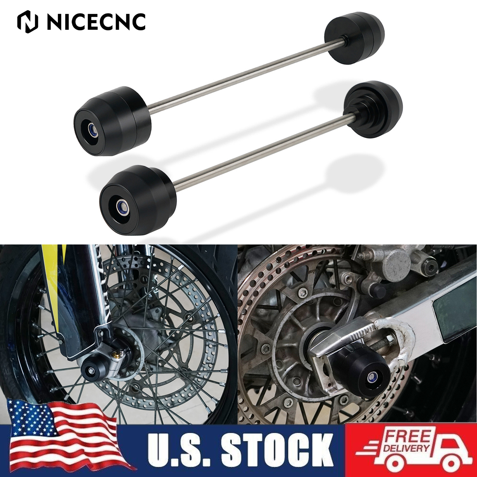Front Rear Wheel Axle Crash Sliders For Suzuki DRZ400 DRZ400E